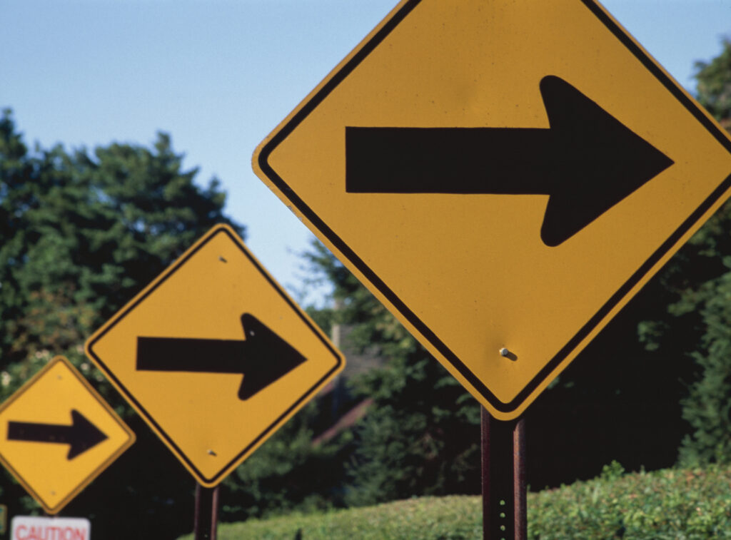 Road directional arrows