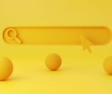 3D-Render-Minimal-blank-search-bar-yellow-shapes