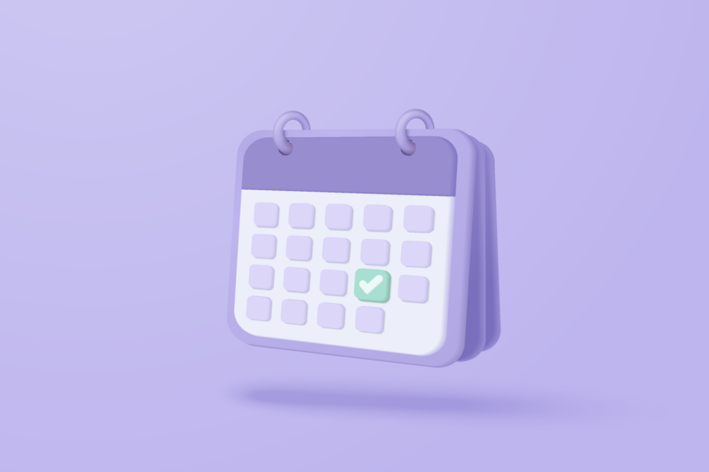 3d-calendar-marked-date-for-important-day-in-purple-background.-Calendar-with-mark-for-schedule-appointment-event-day-holiday-planning-concept-3d-vector-isolated-pastel-backgroun