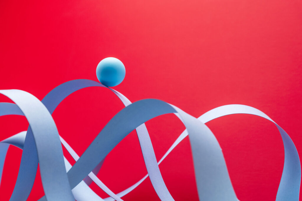 Ball riding paper roller coaster