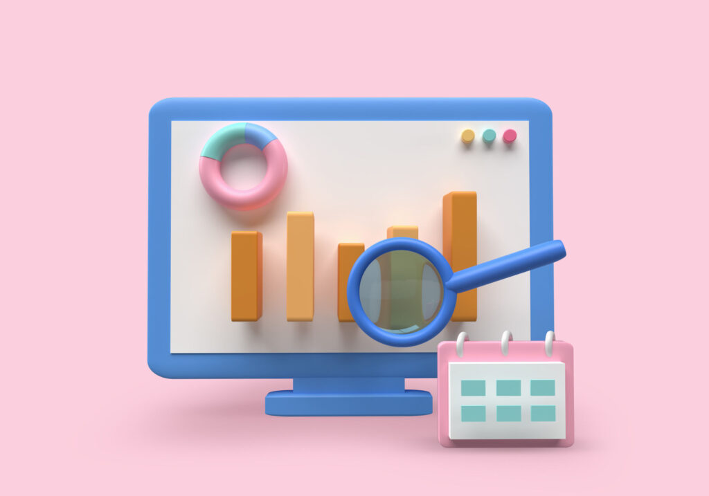 Calendar-with-graph-for-web-analytics-3d-illustration
