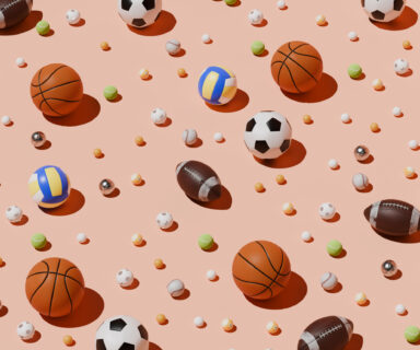 Frame filled with sports balls