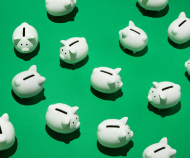 Random-little-white-piggy-banks