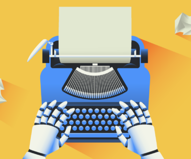 Robot-typing-on-a-typewriter-illustration
