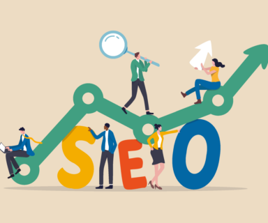 SEO-Search-Engine-Optimization-for-website-to-show-in-search-result-page-concept-professional-people-holding-magnifying-glass-mouse-pointer-or-using-laptop-sit-on-analytics-grap