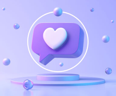Social media notifications icon on the podium