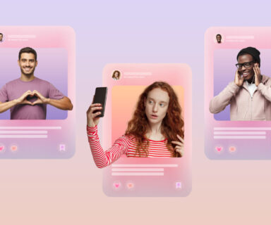 Social-media-posts-of-bloggers-creating-and-sharing-content-with-their-followers-on-news-feed