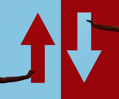 Up and down arrow symbol being held