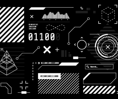 Vector-HUD-graphic-in-futuristic-style.-High-tech-interface-elements-for-your-design.-Digital-touch-screen.-Sci-fi-user-interface-builder-collection.-Black-and-white-colors.-Vector