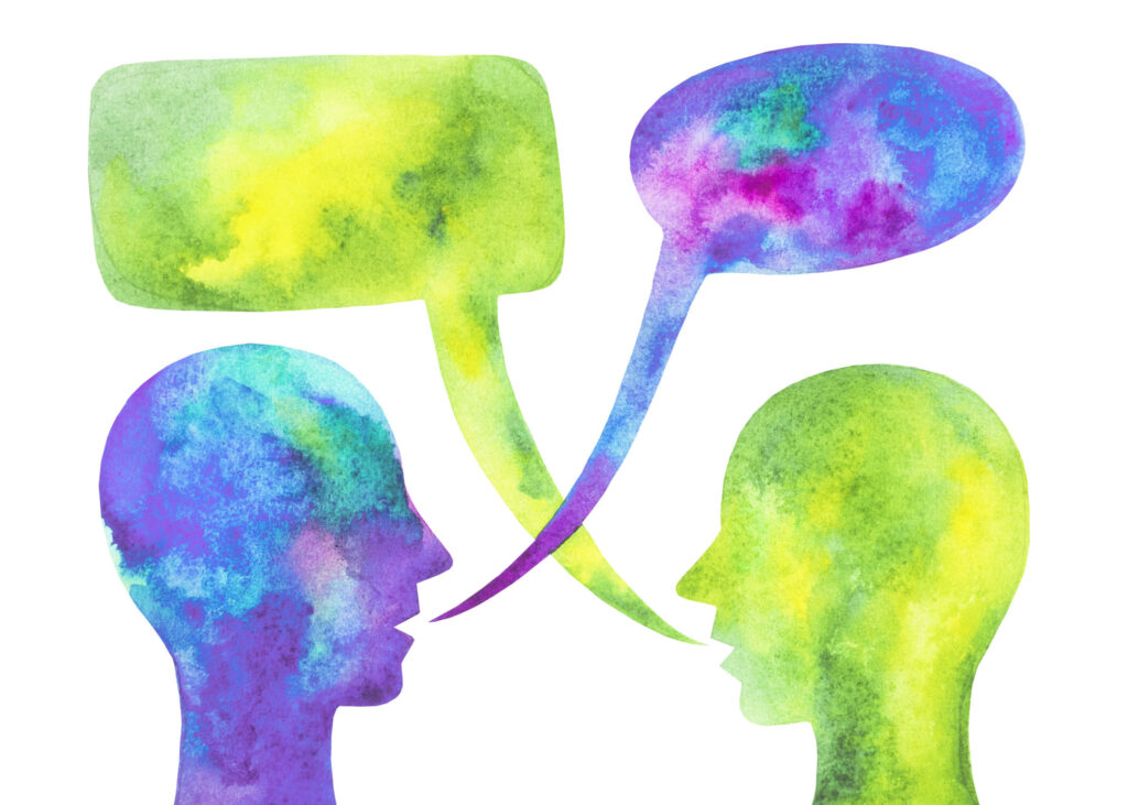 Watercolor-drawing-communication.-Dialogue.